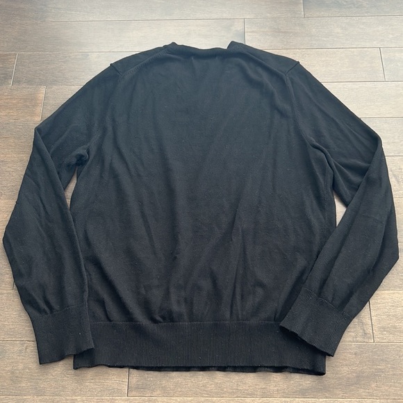 BANANA REPUBLIC Men’s Black Cashmere Wool Lightweight Pullover V-Neck Sweater - Picture 2 of 9